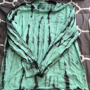 Guys long sleeve ... charcoal grey / light mint